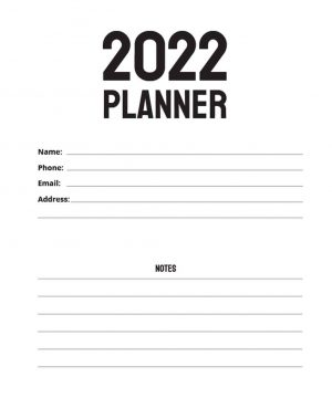 2022 planner weekly and monthly 1 Books Sun