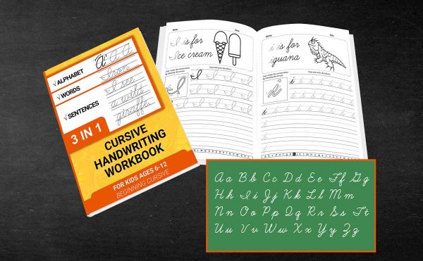 Cursive Handwriting Workbook For Kids Ages 6 12 CV 1 Books Sun