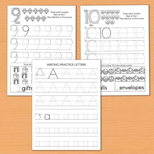 Tracing Letters and Numbers for Preschoolers 9 Books Sun