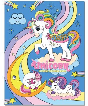 Unicorn Doodles Coloring Book