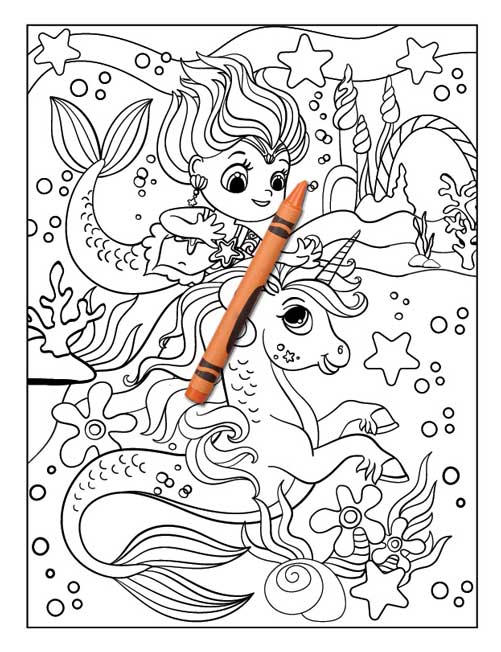 Unicorn Mermaid Coloring Book 5 Books Sun