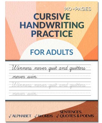 Cursive Handwriting Workbook For Adults