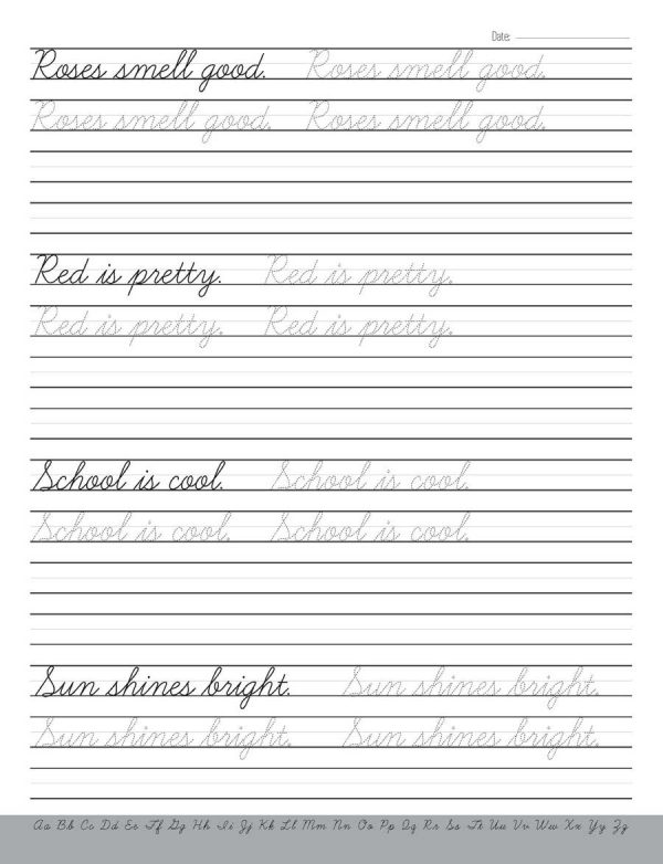Cursive Handwriting Workbook for Adults Page 095 Books Sun