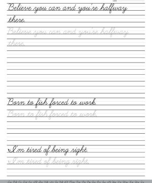 Cursive Handwriting Workbook for Adults Page 110 Books Sun