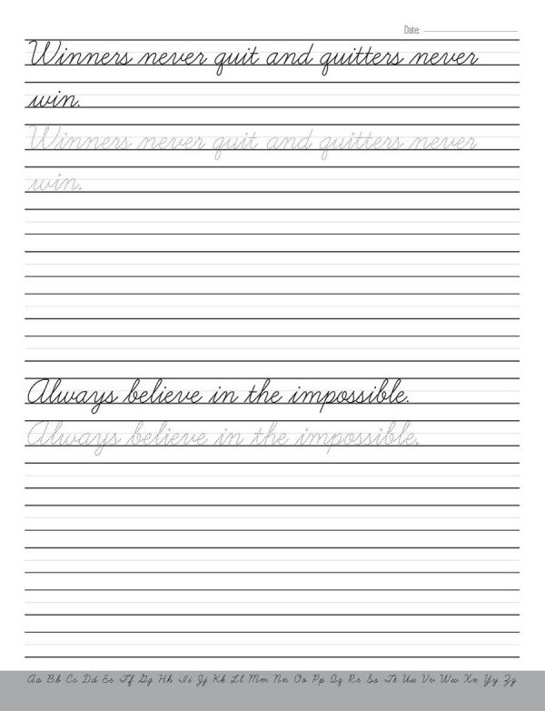 Cursive Handwriting Workbook for Adults Page 113 Books Sun
