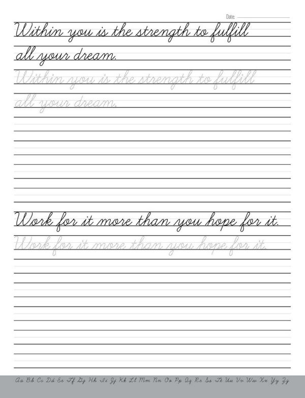 Cursive Handwriting Workbook for Adults Page 114 Books Sun