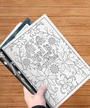 Christmas coffee quotes coloring book for adults 3 Books Sun