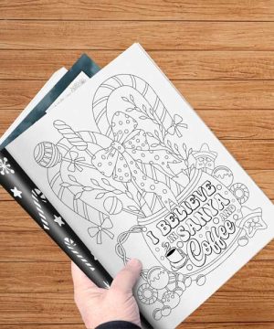 Christmas coffee quotes coloring book for adults 4 Books Sun