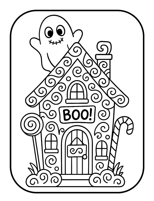 Adorable Creepy Halloween Coloring Book 4 6 Adorable Creepy Halloween Coloring Book - A Cute & Spooky Collection of Ghosts, Pumpkins, Monsters and Candy for Kids Ages 4–8 - Image 4