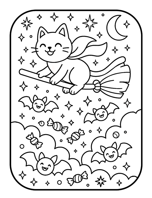 Adorable Creepy Halloween Coloring Book 8 10 Adorable Creepy Halloween Coloring Book - A Cute & Spooky Collection of Ghosts, Pumpkins, Monsters and Candy for Kids Ages 4–8 - Image 8