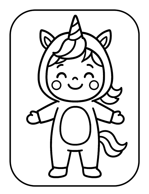 Easy Halloween Costumes Coloring Book for Toddlers Ages 3–5 7 9 Big & Easy Halloween Costumes – Coloring Book for Toddlers Ages 3–5 - 40 Bold and Simple Designs of Cute Kids in Fun Halloween Outfits – Perfect for Fine Motor Practice and Preschool Joy! - Image 7